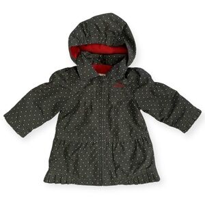 Mexx , girl size 9-12 months, charcoal grey white polka dot spring/fall jacket